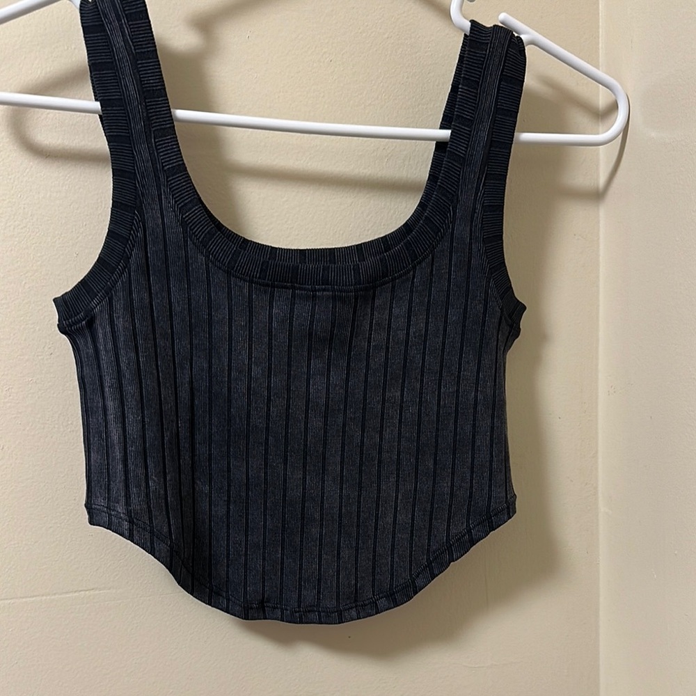 Black Ribbed Women's Top